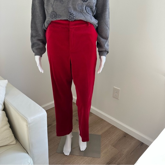 Lauren Ralph Lauren Red Velvet Pants (size 8P) - Picture 1 of 11